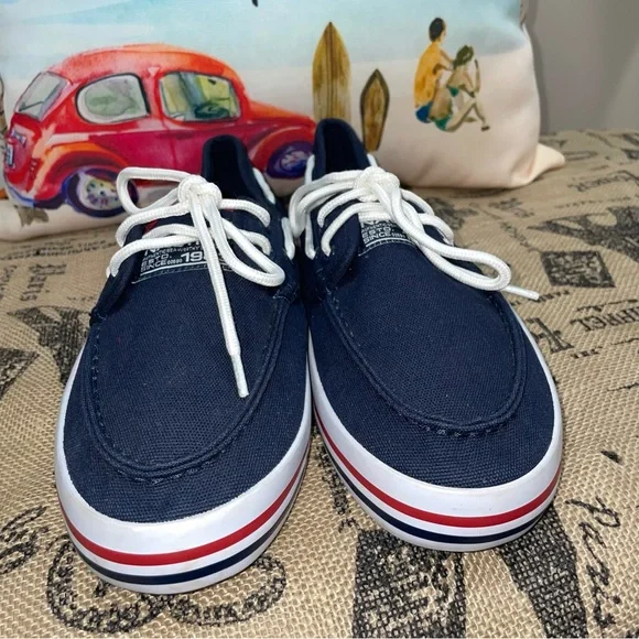 Nautica Spinnaker Navy Boat Shoes Size 7.5 - Picture 4 of 11